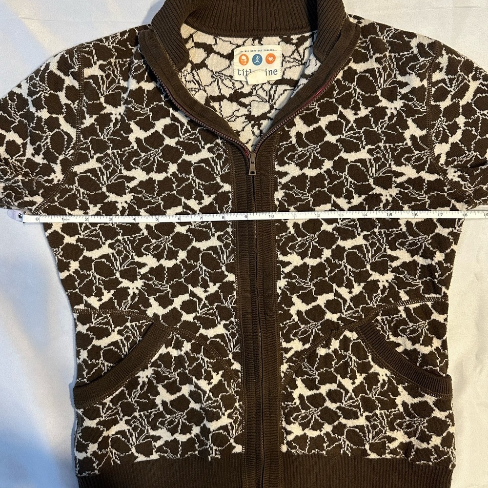 Title Nine Brown Floral Zip Up - Picture 5 of 9